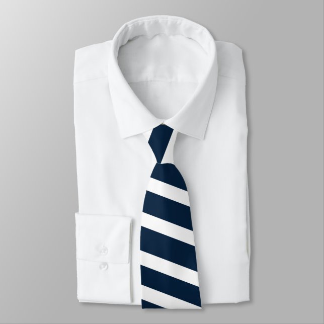 Space Cadet Blue and white striped  Tie (Tied)