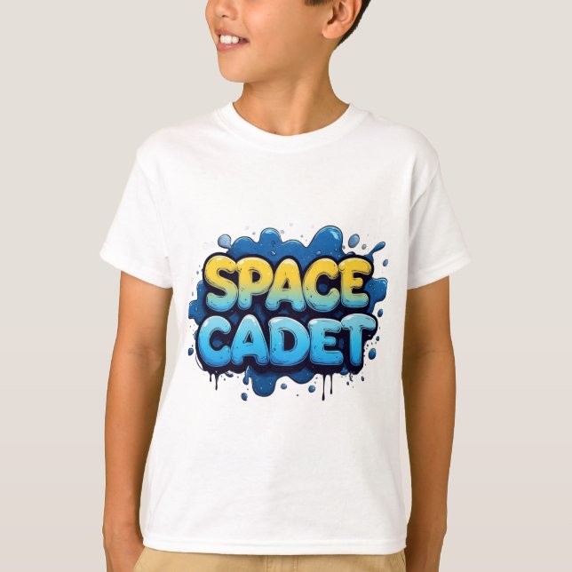 Space Cadet Graffiti Typography T-Shirt (Front)