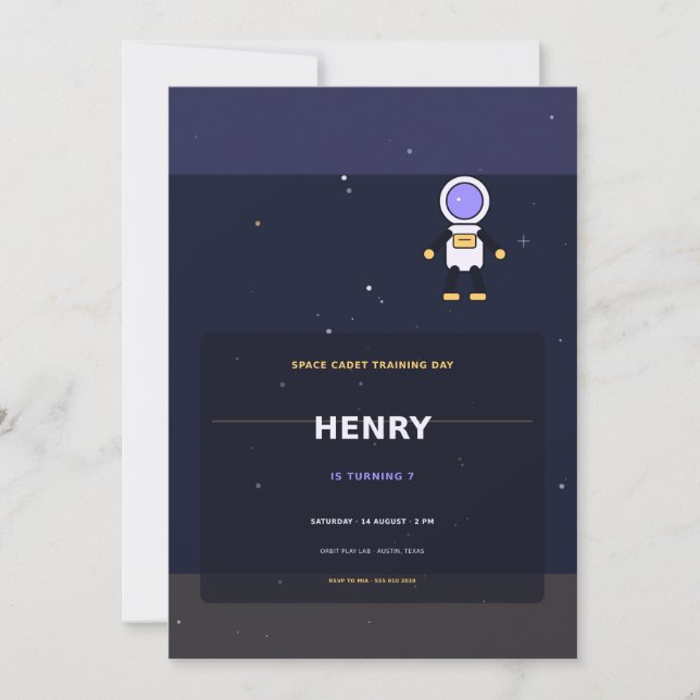 Space Cadet Invitation (Front)