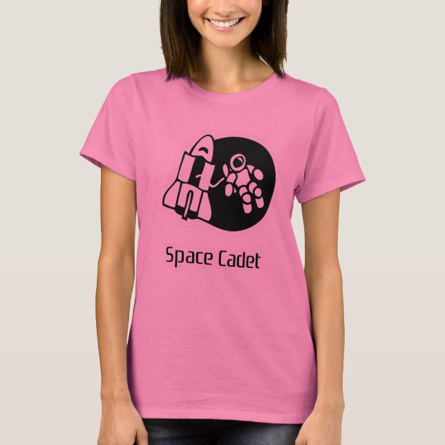 Space Cadet Motif Pink Tie Dyed Tee Shirt (Front)