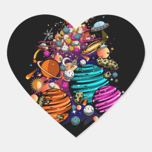 Space Candy Heart Sticker