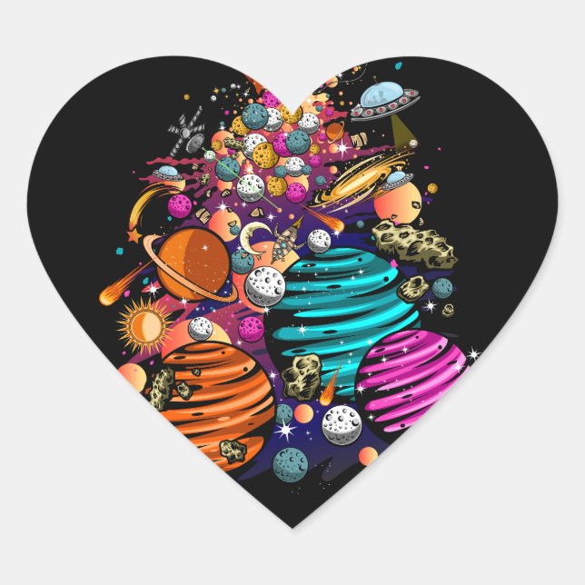 Space Candy Heart Sticker (Front)