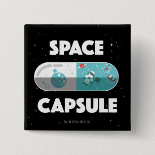 Space Capsule 15 Cm Square Badge