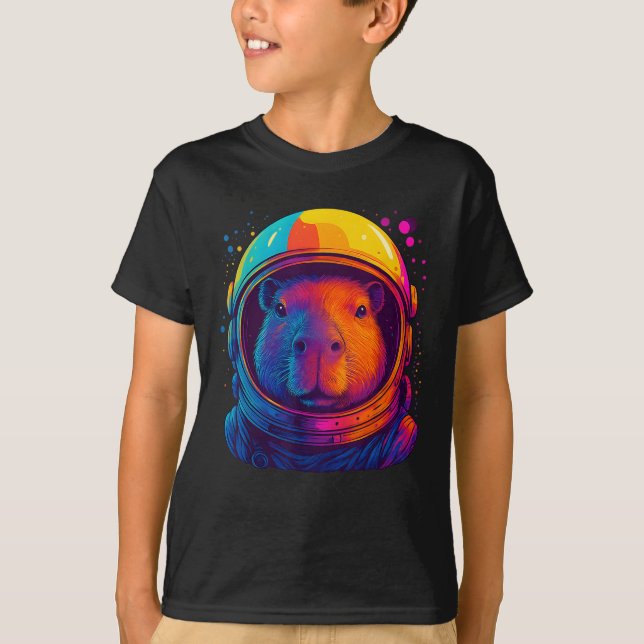 Space Capybara Colourful Astronaut Space Capy Men  T-Shirt (Front)