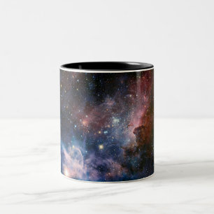 Space Carina Nebula in Red & Blue Hubble Telescope Two-Tone Coffee Mug