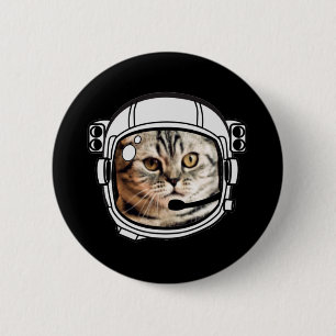 Space Cat 6 Cm Round Badge