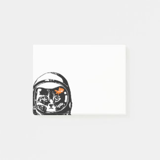 Space cat and the goldfish post-it notes