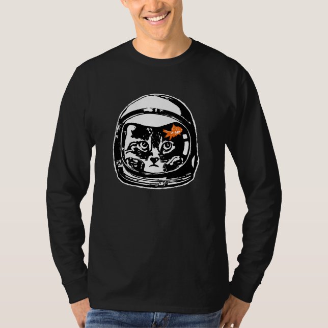Space cat and the goldfish T-Shirt (Front)