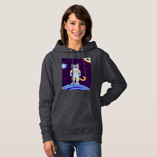 SPACE CAT astronaut hoodie hoodies (Front Full)