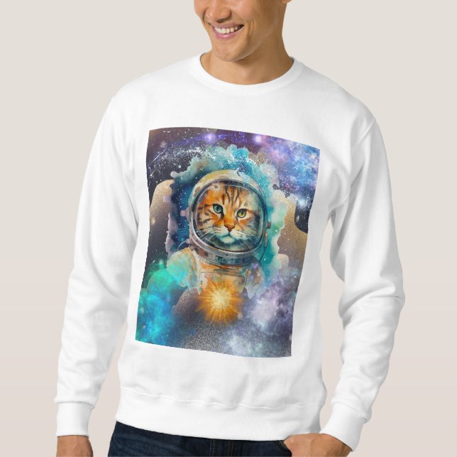 Space Cat Astronaut Sweatshirt (Front)