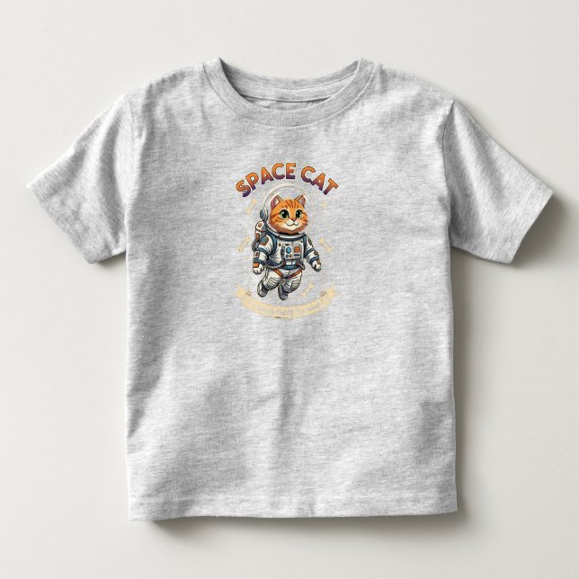 Space Cat Astronaut Toddler Fine Jersey Tee (Front)