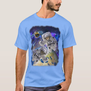 Space Cat Astronauts Cat Graphic Kitten Planet In  T-Shirt