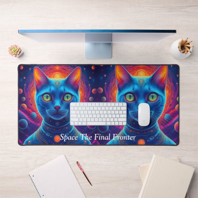 Space Cat Cosmic Feline  Desk Mat (Office 1)