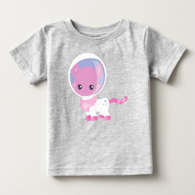 Space Cat, Cute Cat, Cosmonaut, Astronaut, Space Baby T-Shirt (Front)