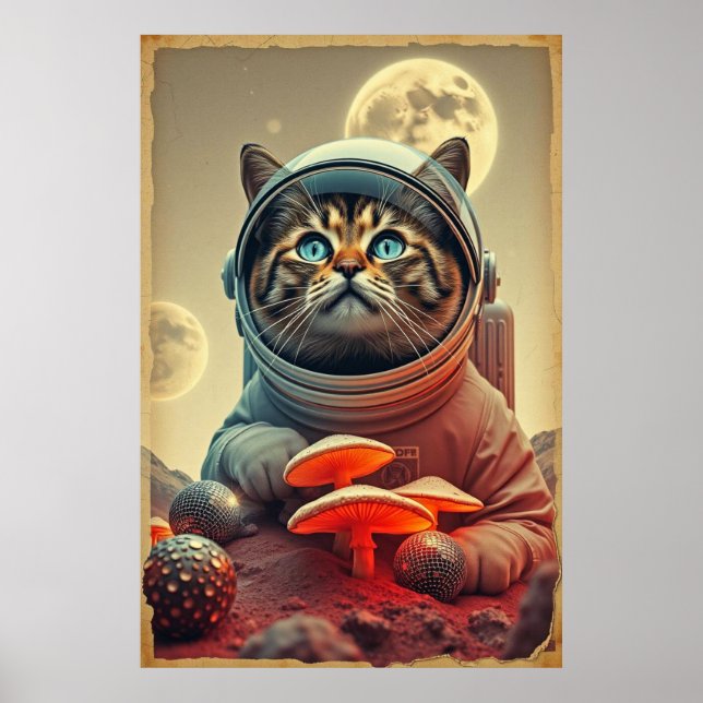 Space Cat Disco Trip Poster (Front)