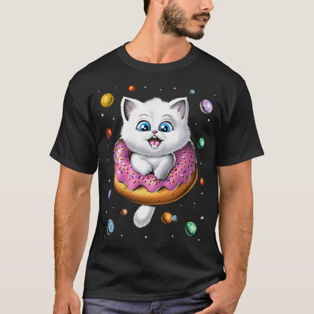 Space Cat Doughnut T-Shirt (Front)