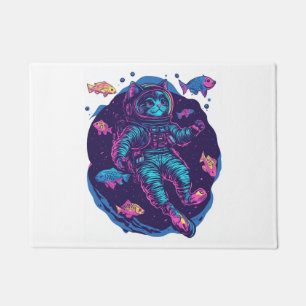 Space Cat Dreams � Funny Vaporwave Galaxy Kitty Doormat