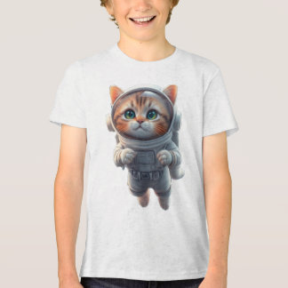 Space Cat explorer children's Tri-Blend Shirt