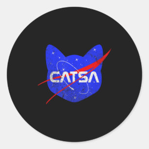 Space Cat Funny Universe Catsa Classic Round Sticker