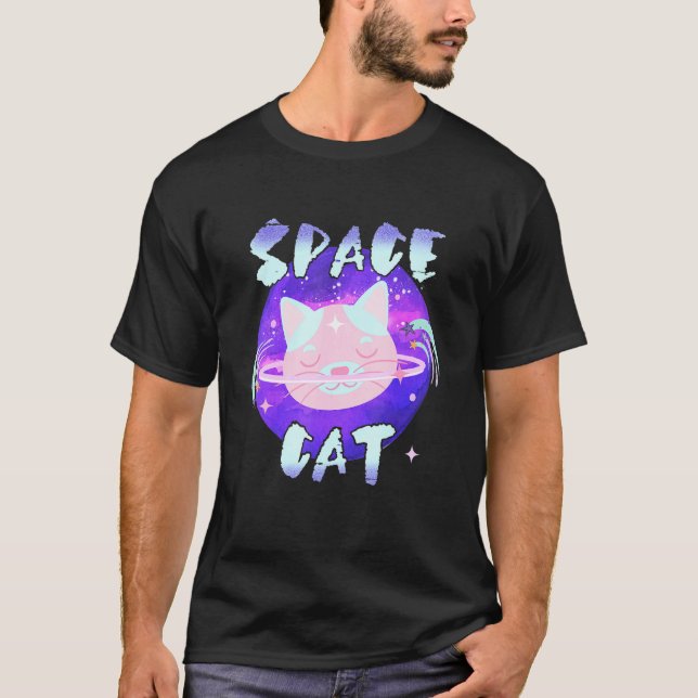 Space Cat Graphic T-Shirt (Front)