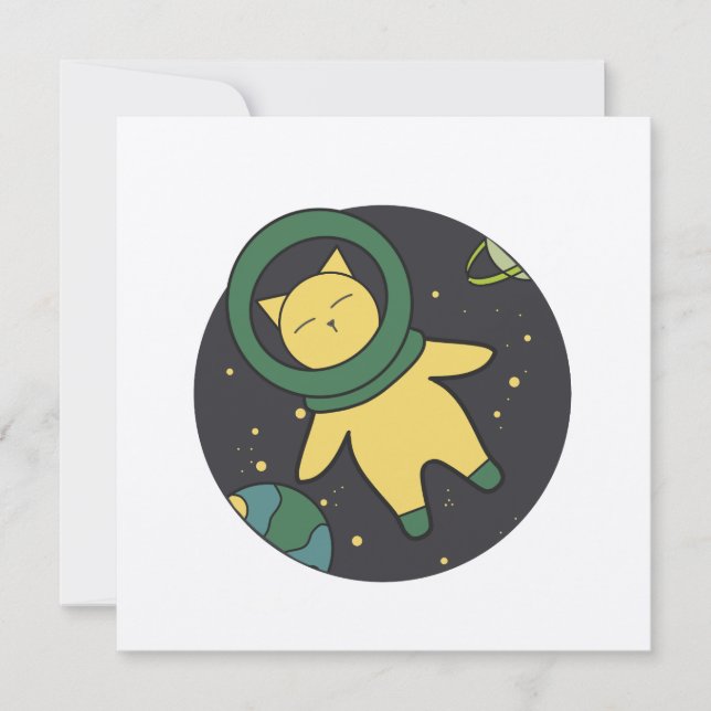 Space Cat Greeting Card All Occasions (Front)
