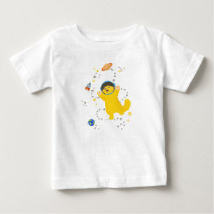 space cat in a helmet among the planets and stars baby T-Shirt