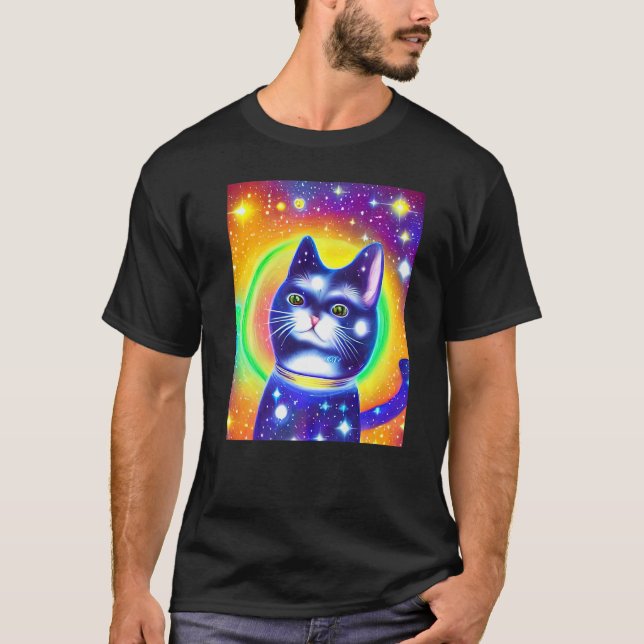 Space Cat Kitty Kitten In Cat Style 11 T-Shirt (Front)