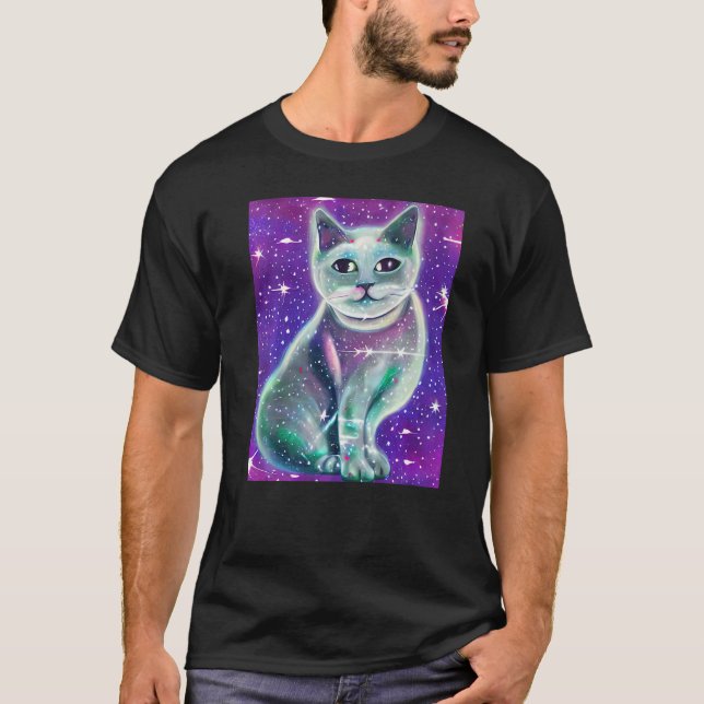 Space Cat Kitty Kitten In Cat Style 14 T-Shirt (Front)
