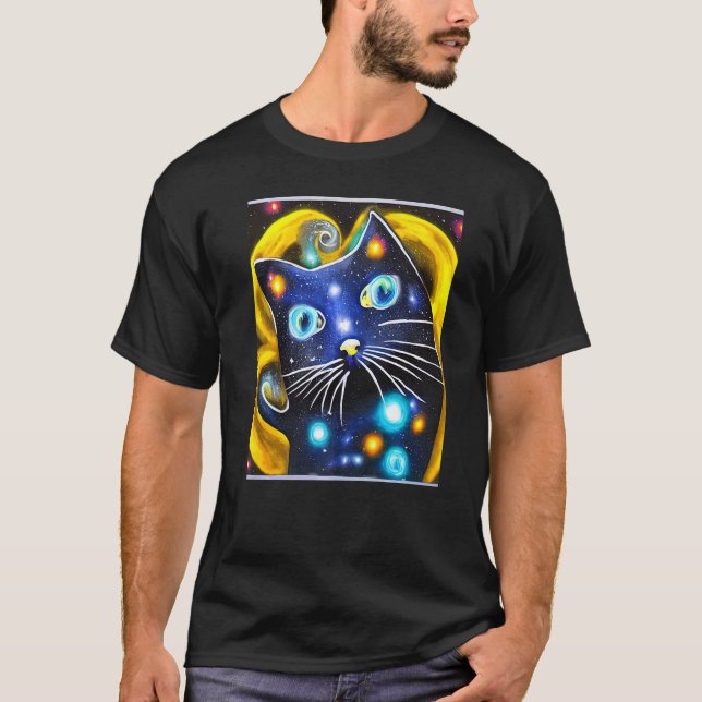 Space Cat Kitty Kitten In Cat Style 14 T-Shirt (Front)