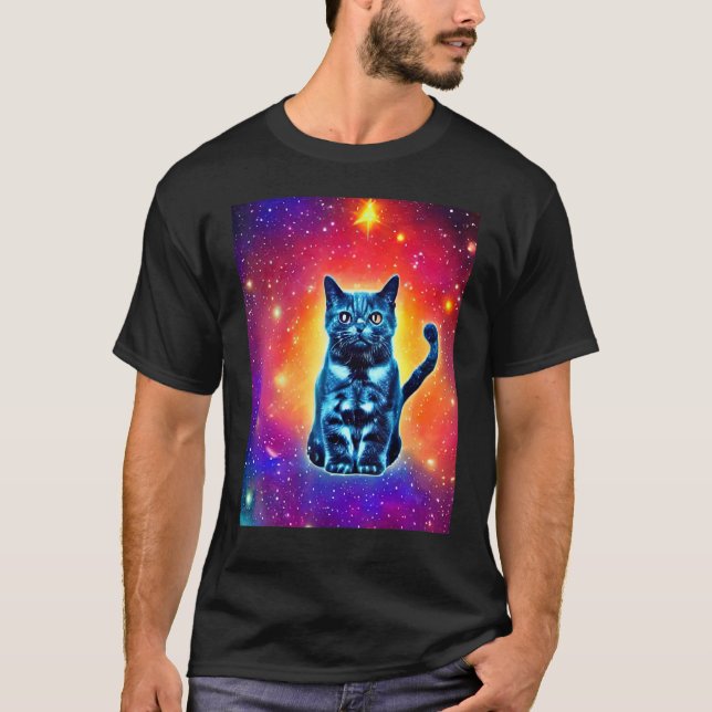 Space Cat Kitty Kitten In Cat Style 1 T-Shirt (Front)