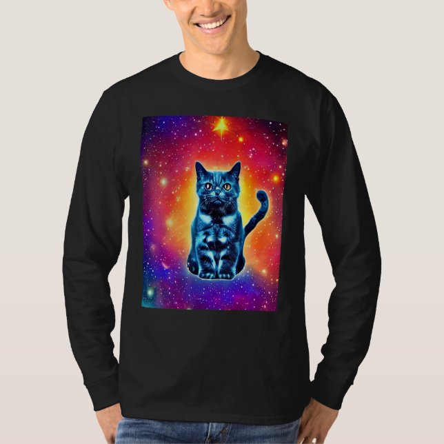 Space Cat Kitty Kitten In Cat Style 1 T-Shirt (Front)