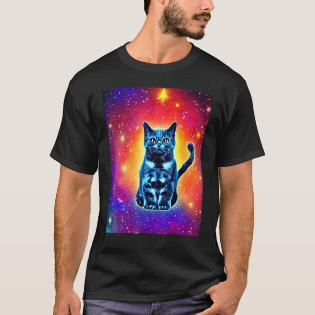 Space Cat Kitty Kitten In Cat Style 1 T-Shirt (Front)