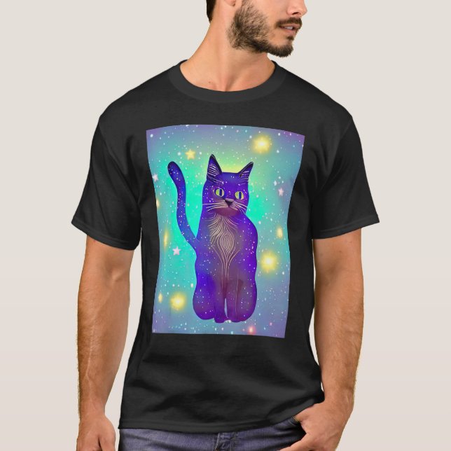 Space Cat Kitty Kitten  In Cat Style 2 T-Shirt (Front)
