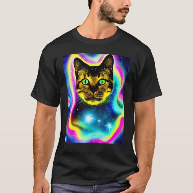 Space Cat Kitty Kitten  In Cat Style 8 T-Shirt (Front)
