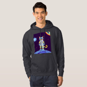 SPACE CAT MENS funny Hooded Sweatshirt hoodies