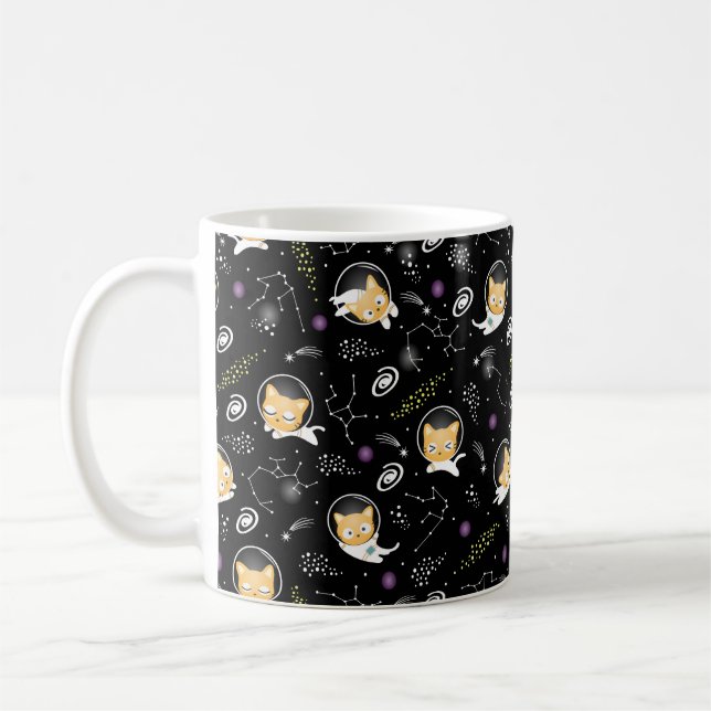 Space Cat Mug - Astronaut Cats in Galaxy (Left)