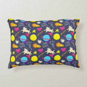Space Cat Pattern Decorative Cushion