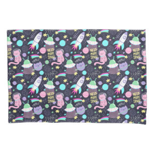 Space Cat Pattern Pillowcase