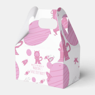 Space Cat Pink Galaxy Birthday Favour Box
