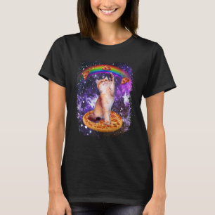 Space Cat Pizza Rainbow Cat Galaxy Cute Kitty In S T-Shirt