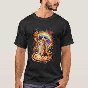 Space Cat Pizza Rainbow Cat Outter Galaxy Kitty in T-Shirt