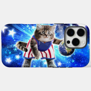 Space cat playing basketball iPhone 16 pro max case