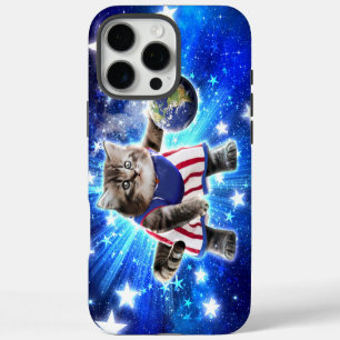 Space cat playing basketball iPhone 16 pro max case