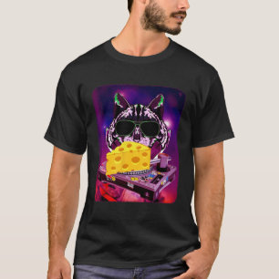 Space Cat Remix DJ cheese Remix for cat galaxy T-Shirt
