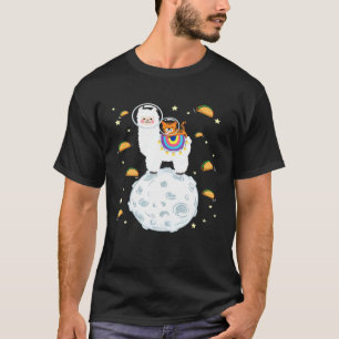 Space Cat Riding Llama Tacos T-Shirt