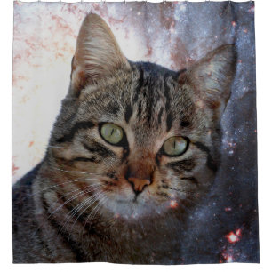 Space Cat Shower Curtain