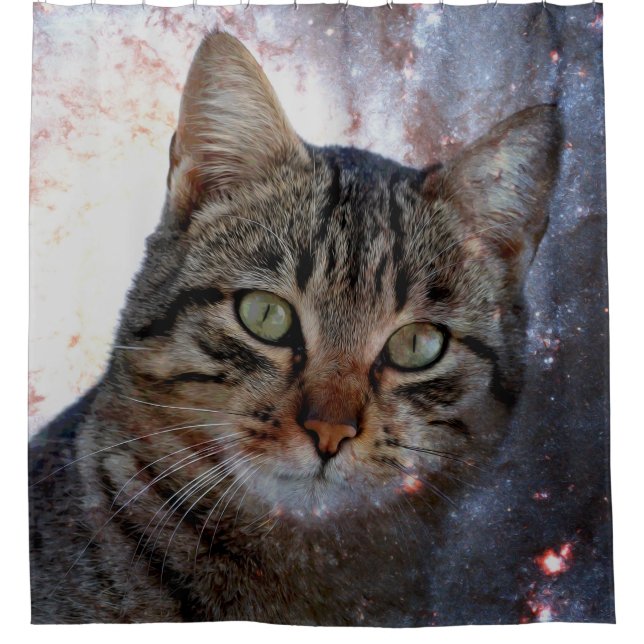 Space Cat Shower Curtain (Front)