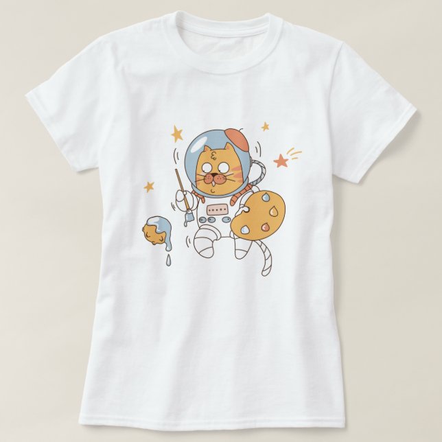 Space Cat T-Shirt (Design Front)