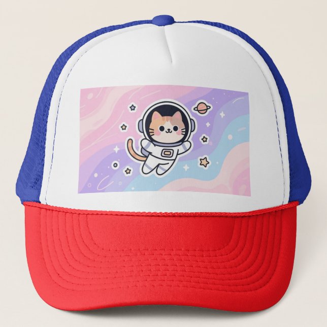 Space Cat Trucker Hat (Front)