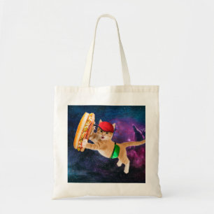 Space cat with caps and fanny pack tote bag